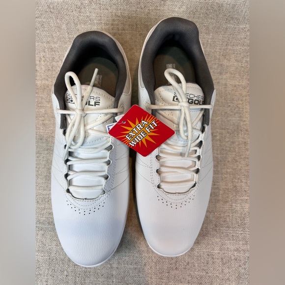 Skechers Go Golf mens size 7.5 Wide white spikeless golf shoes sneakers NWT - Picture 6 of 9